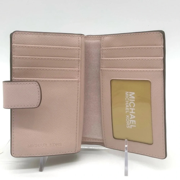 Michael Kors Medium Bifold Zip Chain Wallet Powder Blush - Picture 6 of 8